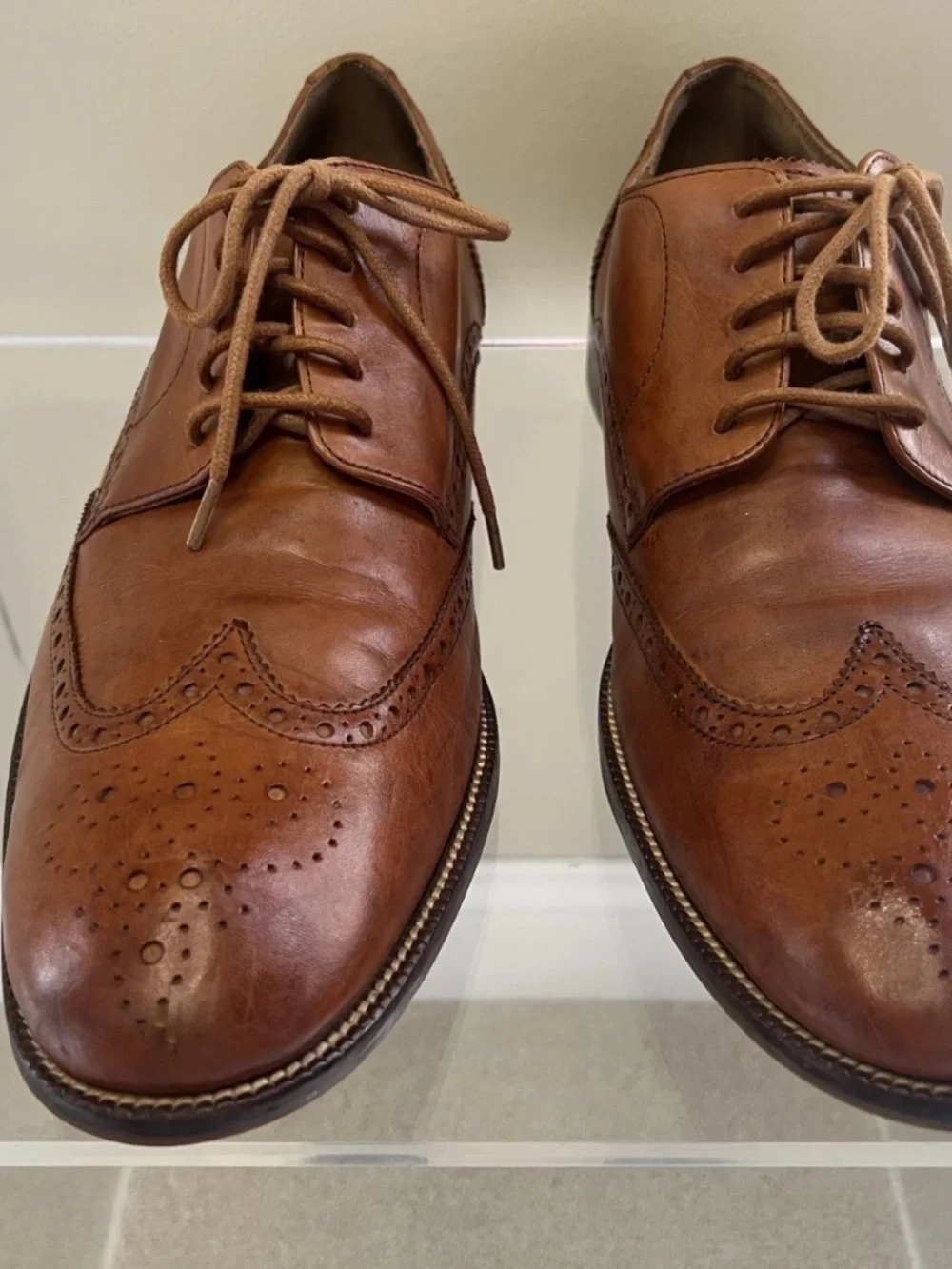 Cole Haan Original Grand Wingtip Oxford Brown Mens Leather Shoes Size 12